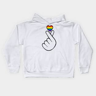 heart fingers - gay Kids Hoodie